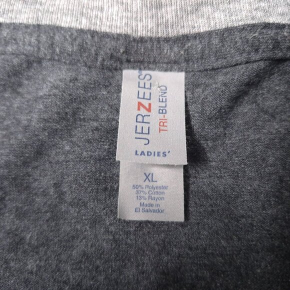 Aloha Hawaii Womens Grey V-Neck Graphic Tee Shirt XL Jerzees Short Sleeve - Picture 4 of 4